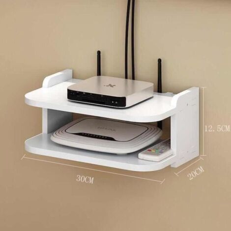 Étagère de boîte de télévision flottante montage mural support de routeur WiFi organisateur de boîtier décodeur-30cm (1/4)