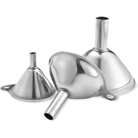 3 Pièces Mini Entonnoir Inox, Ensemble D'entonnoir de Cuisine en Acier Inoxydable, Mini Entonnoir en Métal, pour Liquides Séparés, Huile de Cuisson, Assaisonnement ou Objet en Poudre (1/5)