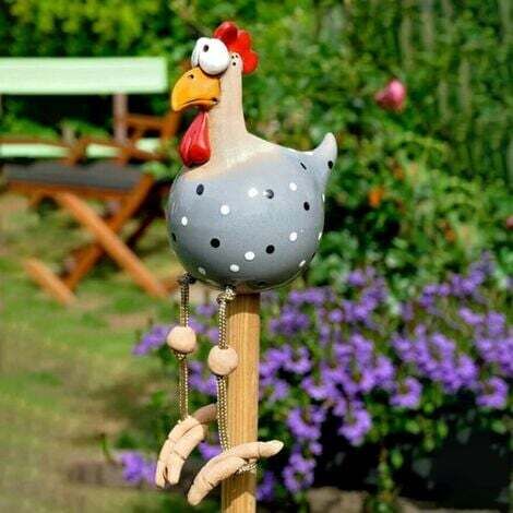 Statue poule décorative en résine 28x8,5x8,5 cm – Décoration de jardin colorée – Résistante aux intempéries – Figurine animaux