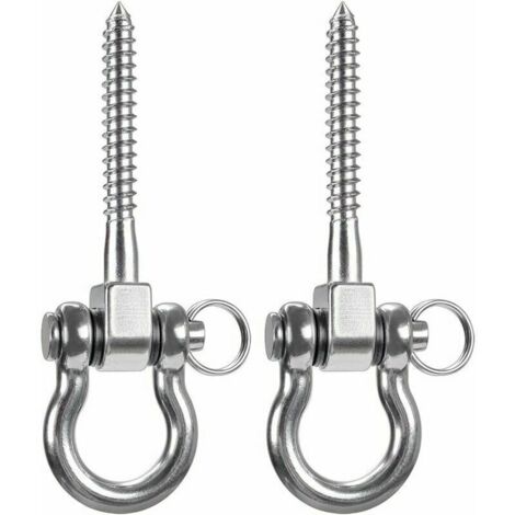 2 Pièces 900KG Capacité 304 Acier Inoxydable Crochet De Plafond, Suspension Trainer Kit de Suspension pour Chaise accrochante, Lampe accrochante, hamac, Sac de Boxe, entraneur de Bride (1/4)