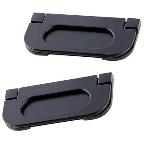 Lot de 2 poignées encastrées en alliage noir antirouille – Finition brossée – Pour portes coulissantes, armoires, tiroirs – Mowze (1/5)