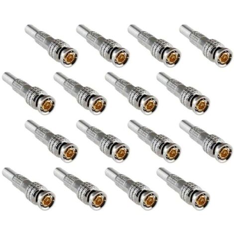 CONNECTEUR A VIS BNC POUR CABLE COAXIAL DE SURVEILLANCE VIDEO  16 PIECES (1/5)