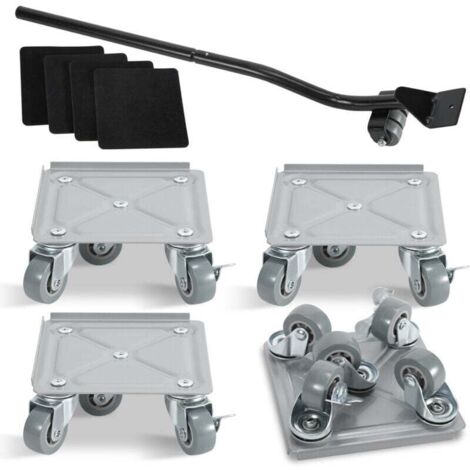 plateau Roulant 4pcs Lève-meubles acier Charge max 500 kg Planche à roulettes Transporteur de meubles pour tous les sols Aide au transport