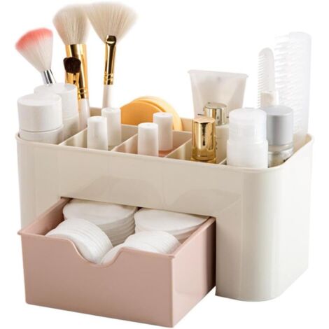Bonjouree Tiroir de Rangement Bureau Maquillage Cosmétique Supports Bote économiser de l'espace (Rose)Divers (1/5)