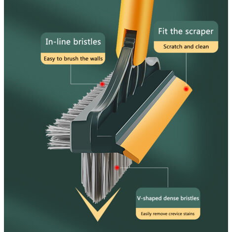 3 In 1 Brosse Nettoyage Salle De Bain, Brosse De Nettoyage De Douche Rotative à 180 ° Avec 3 Extensible Manche,127cm Long Manche Brosse De Nettoyage Pour Baignoire Carrelage Salle De Bain