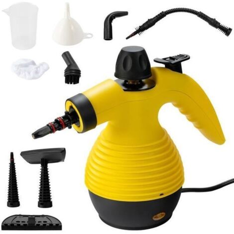 Nettoyeur Vapeur à Main Portable 900W-1050W Réservoir d\'Eau 350ML sous Pression de 3 Bar pour Maison/Auto/Terrasse Jaune (1/4)