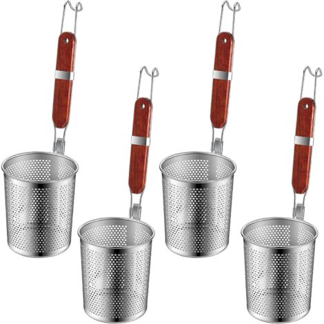 Panier de cuisson des pâtes en acier inoxydable avec poignée en bois (1/5)