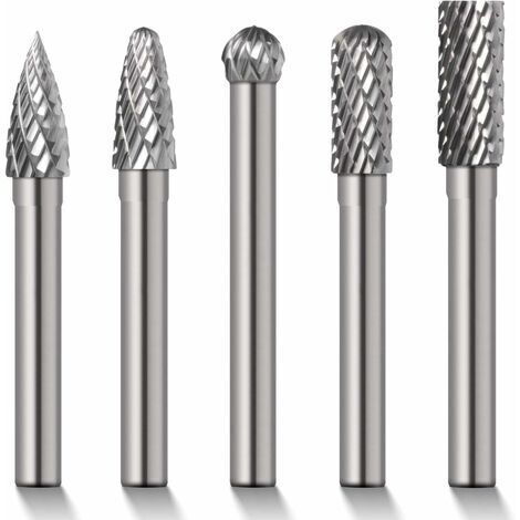 5 Mèches/Fraises de 8 mm en carbure de tungstène rotatif Tige cylindrique en Meule à matrice 6 mm Tige de mèches BI044 (1/5)