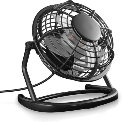 Ventilateur USB - ventilateur de table - idéal pour le bureau avec interrupteur marche-arrêt - compatible avec l'ordinateur portable PC MAC - en noir (1/5)