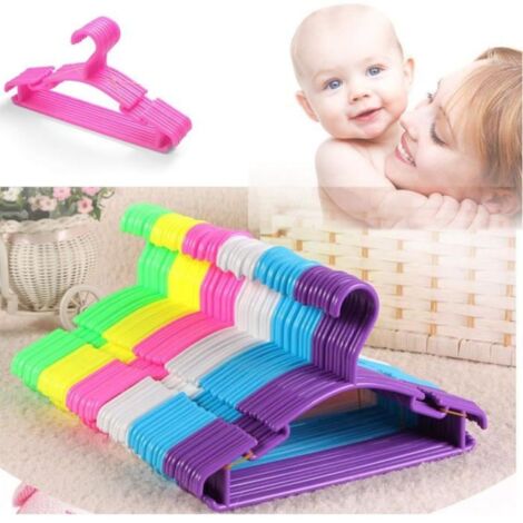 Lot de 100 cintres pour bébé - Plastique - Rose (1/4)