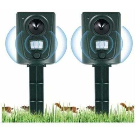 2023 2X Répulsif Chat Jardin à Ultrasons, Répulsif Chats avec Piquet au Sol Prévenir Les Chiens et Les Chats, Les Oiseaux, pour Jardins, Champs, Pépinières, Etanche (1/5)