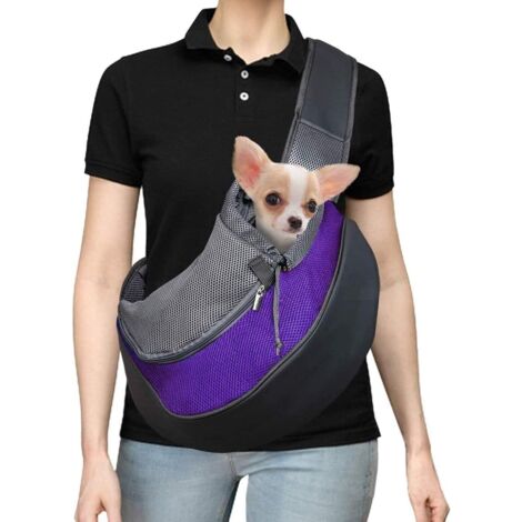 Sac pour Animaux, Ajustable Sac de Transport pour Animaux Chien, Mesh Respirant Sac de Messager pour Chien Chat, Sac à Dos de Transport Convient à pour Le métro, la Marche Voyage, Randonnée(M)