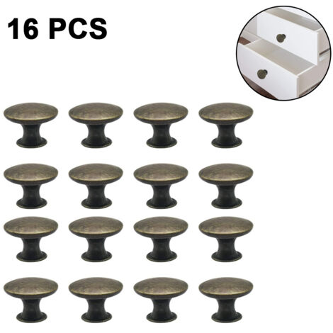 16 boutons de porte d'armoire, boutons de commode vintage 30 mm, ensemble de boutons de tiroir, poignées de tiroir rondes, poignées de porte, poignées d'armoire, boutons de meubles