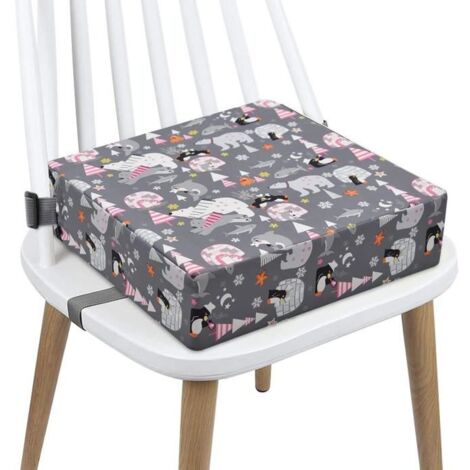 Réhausseur Coussin de Siège Chaise Enfant Portable Coussin Chaise Haute Bébé Carré Rehausseur de Siège(Ours) (1/4)