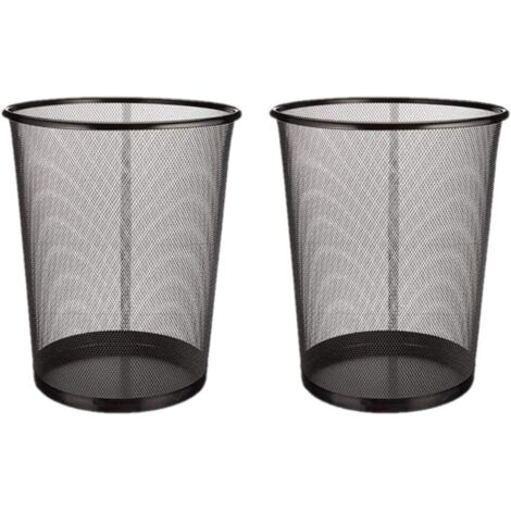 Corbeilles à papier Poubelles en acier inoxydable Boîtes à ordures de bureau Grille métallique 28 x 26 cm 12 L 2 Unités (1/3)