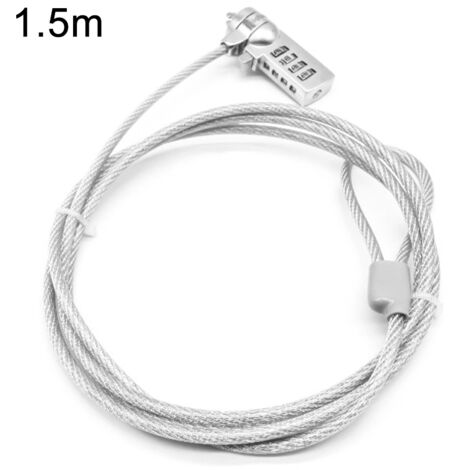 Câble Antivol À Combinaison Pour Ordinateurs Portables Et Autres Équipements, Mot De Passe À Quatre Chiffres, Sécurité Antivol Pour Ordinateur Portable Universel (1/5)