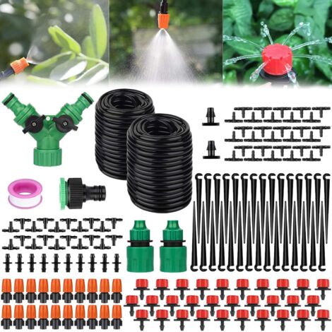 149 Pcs Micro Irrigation Goutte à Goutte Kit Arrosage Automatique,Automatique Kit d'irrigation Goutte à Goutte,Système d'irrigation Jardin,Jardin pour Plantes -30M Tuyau Goutte à Goutte