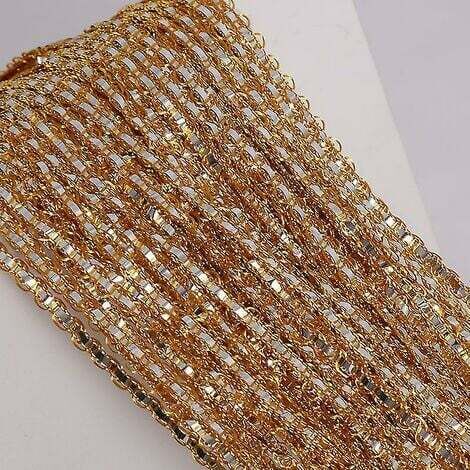 Rideau perlé en polyester champagne 100x200 cm – Panneau à franges décoratif – Pour séparation d'espace et décoration intérieure
