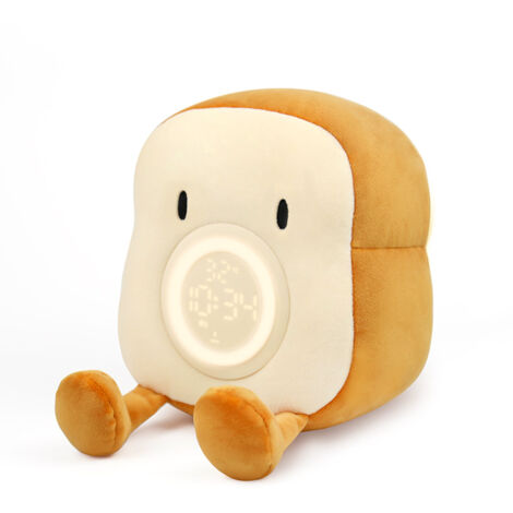 Veilleuse en peluche, amusant pain grillé en peluche mignon rempli réveil chambre, cadeau de fille de lumière de chevet