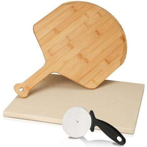 Pierre à pizza Cordierite pierre à pain rectangle pelle à pizza en bois HxlxP: 15 x 300 x 380 mm