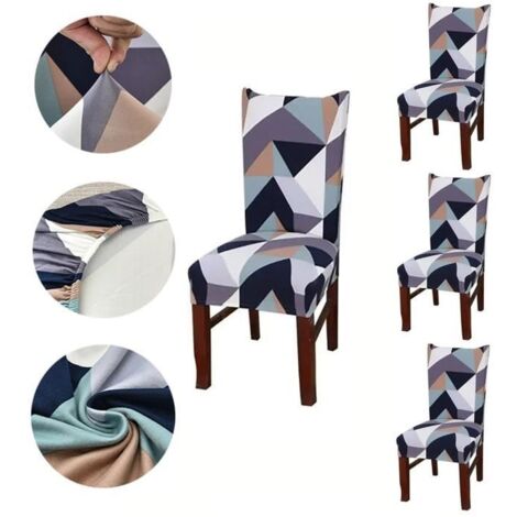 4 Pcs Housses de Chaise Extensibles pour Chaises de Salle à Manger,Protection de Chaise Pour Mariage Moderne-Hôtel-Restaurant (1/4)