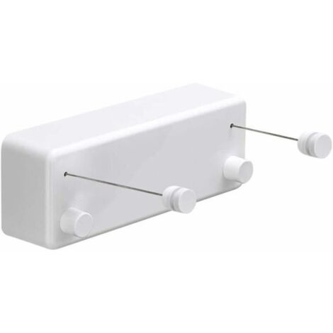 Séchoir à linge rétractable en ABS + aluminium, avec doubles cordes réglables en acier inoxydable, Style hôtel robuste (1/4)
