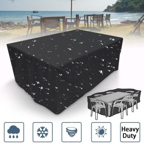 Housse Pour Meubles de Jardin Protection Bâche Rectangulaire de Salon Imperméable Tissu Anti-poussière UV Couverture 270x180x89cm (1/4)