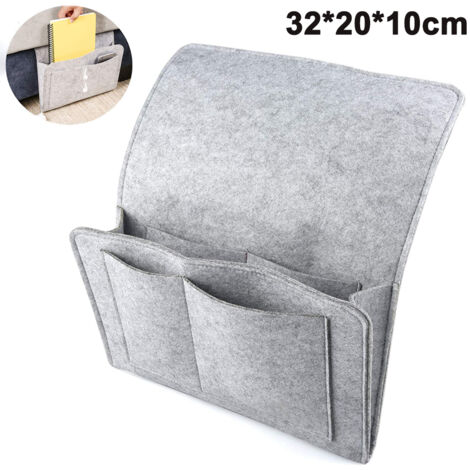 Canapé De Chevet Bureau En Feutre Sac Organisateur Suspendu Avec 5 Poches Pour Tient Les Télécommandes De Télévision, Magazine, Livres, Téléphone Portable, Lunettes, Ipad, Ultrabook---Petit Sac De Ran (1/5)
