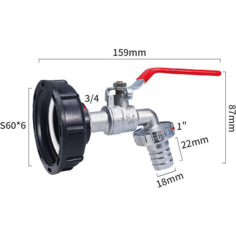 GOYADA Lot De 2 Adaptateurs IBC S60X6 – Robinet Cuve 1000L Avec Sortie 1/2" Pour Récupérateur D'Eau De Pluie
