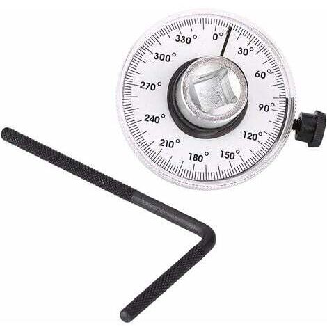 360° Jauge de Serrage Angulaire , 1/2 pouce Jauge d'angle Réglable Angle d'entraînement Couple Angulaire Clé Mesure Voiture Gauge