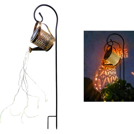 Lanterne solaire étanche en métal – Lumières décoratives pour jardin – Éclairage automatique – Design creux pour motifs lumineux – Mowze
