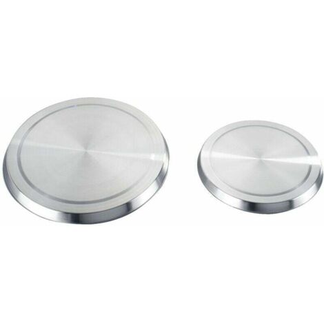 Protection Cuisinière électrique, couvre plaque en acier, Lot de 4, Acier inox, ø16 et 20 cm, mat (1/4)