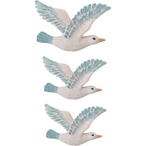 3 Pièces en Céramique Oiseaux Mouette de Mer Mur Art Décorations Nautique Plage Mouettes Ornements pour Jardin Côtières Sculptures Murales Décorations (1/5)