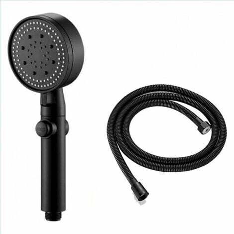 Pommeau de Douche Multifonctionnel à Haute Pression - 5 Modes, Interrupteur Marche/Arrêt - Installation Facile (Noir) (1/5)