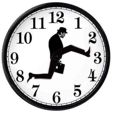 Inspired Silly Walk Horloge murale Créative Silencieuse Muet Horloge Art Mural Cadeau noir (1/5)