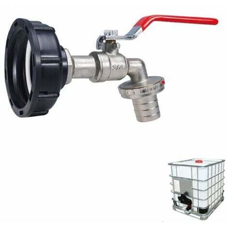 Adaptateur de réservoir IBC Connecteur à filetage, Robinet Cuve 1000L Robinet Recuperateur Eau De Pluie, Robinet Sortie Raccord Vanne Robinet Raccords De Tuyau D'arrosag (1/5)