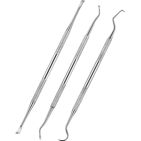 3 Pcs Chien Dents Nettoyeur Et Grattoir En Acier Inoxydable À Double Extrémité Dent Grinder Grattoir Pet Dents Outil De Nettoyage Pour Chiens Et Chats (Argent) (1/5)