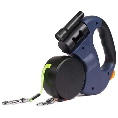 Laisse Double pour Chien Rétractable avec Deux Longs Cordons de 3 Mètres, Laisse pour Chien Double à 360 ° sans Enchevêtrement pour Promener Deux Chiens Jusqu'à 50 LB le noir
