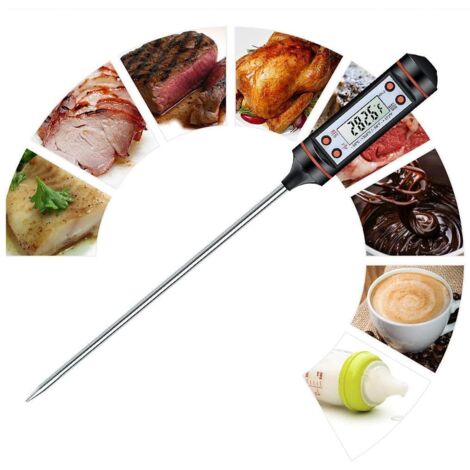 Thermomètre Alimentaire LCD Cuisine Cuisson Cuisson Température Sonde Sonde Noir (1/5)