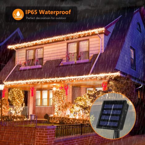 Maxsure Guirlande Lumineuse Exterieur Solaire, 22M 200 LED, Décoration Luminaire Fairy Lights pour Jardin, Terrasse, Cour, Maison, Nol, Mariage, Fête de Décoration, IP65 Etanche (Blanc Chaud) (1/3)