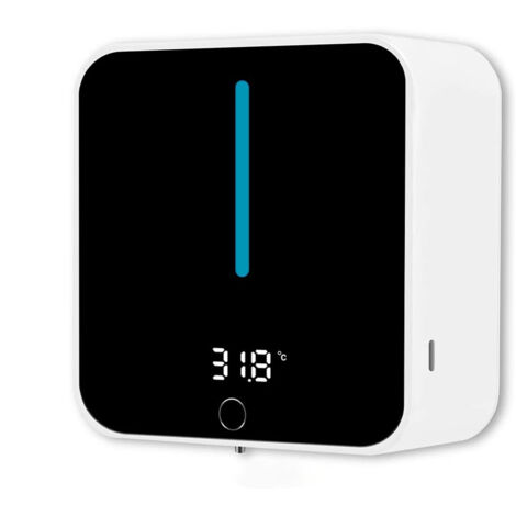 Distributeur de savon moussant mural sans contact, distributeur de savon pour les mains, distributeur de savon à capteur infrarouge automatique rechargeable pour salle de bain, cuisine, bureau (1/5)