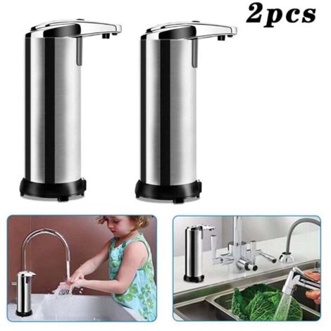 Distributeur de Savon Automatique Salle de bain avec capteur Infrarouge et Base étanche Touchless - 2pcs - (1/5)