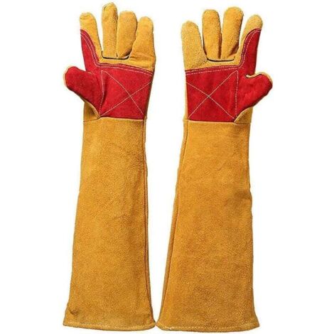 Gants De Manipulation d'animaux, Gants De Animaux Anti-Morsure, Gants De Protection pour Animaux De Compagnie pour Chien Chat Manipulation d'oiseaux Faucon Reptile 45CM FDC (1/5)