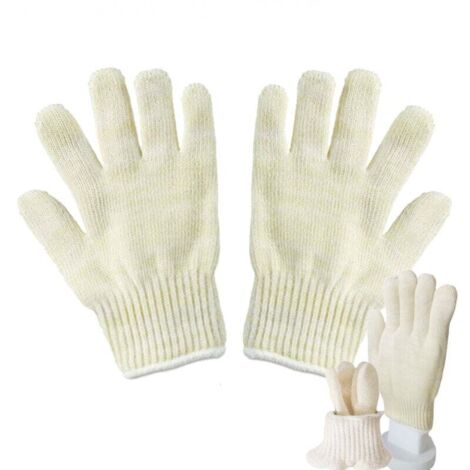 Gant anti-chaleur, résistants à la chaleur Mitaines,four, cheminée, résistant à la chaleur jusqu'à 300°C, taille universelle, beige(2 PCS (1/5)