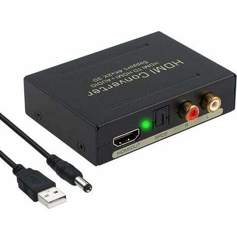 Convertisseur audio 4K HDMI - Extrayez l'audio numérique vers analogique - SPDIF/Toslink RCA L/R - Adaptateur vidéo haute définition pour Blu-ray DVD Xbox One et plus (1/4)