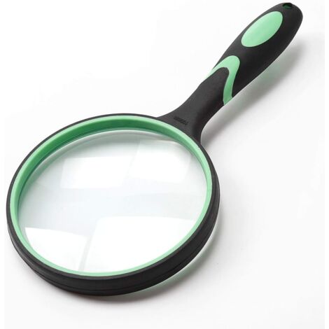 Loupe de lecture portable 10X – Lentille en verre véritable 100 mm – Grossissement optimal pour lecture, observation d'insectes, sciences (1/4)