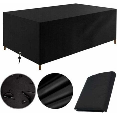 Housse Salon de Jardin 200x100x75cm Protection Bache Table de Jardin Mobilier Extérieur Imperméable Coupe-Vent Anti-UV Résistant Au Froid Housse de Meuble Tissu Oxford (200x100x75cm)