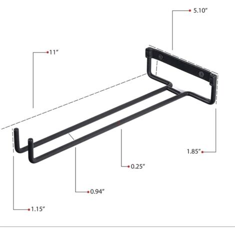 Porte-Verres Suspendu Mural, Support Chromé à 2 Rangées pour Verres à Porte-Verres Suspendu Mural, Support Chromé à 2 Rangées pour Verres à