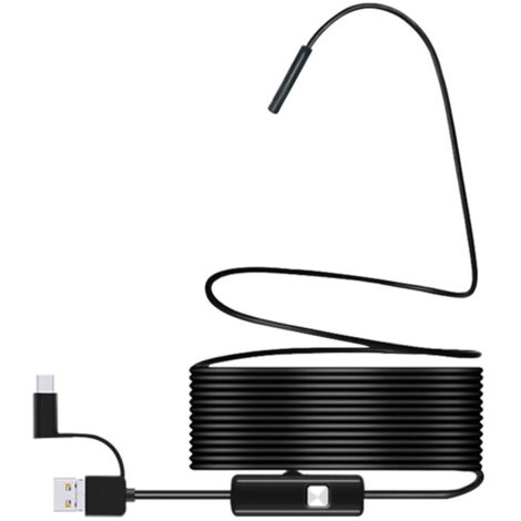 Caméra d'inspection Endoscope Endoscope sans fil Caméra d'inspection WiFi Endoscope HD 1200P étanche IP68 Serpent Tube Caméra Cable semi-rigide pour iOS (1/5)