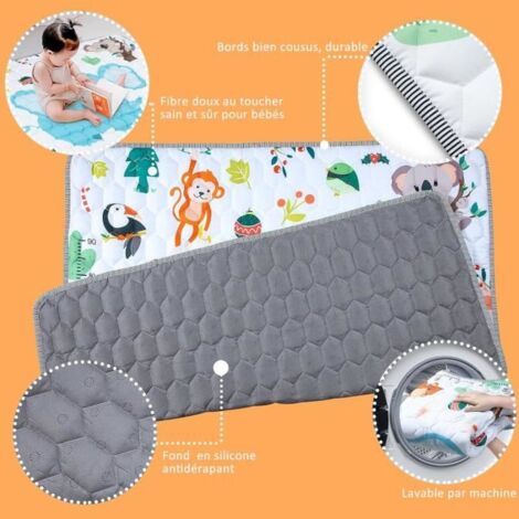 Grand Tapis De Jeu éducatif Relaxdays Antidérapant - Blanc 195x175 Cm, Pliable, Mousse